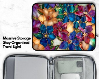 Stained Glass Art Print Laptop Sleeve for 10 11 12 13 14 15 inch MacBook Air/Pro, iPad, Mini iPad, iPad Pro Tablet Case