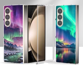 Northern Lights Landscape Fold Phone Case for Samsung Galaxy Z Fold 8 Ultra, Fold 8 7 6 5 4, Protective Cover