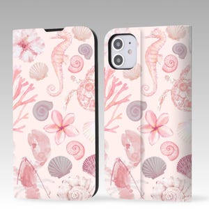 Ozean Meer Collage Flip Lederhülle für iPhone 16 Pro Max, iPhone 16 15 14 13 12, iPhone Pro Max, iPhone Pro und iPhone Plus