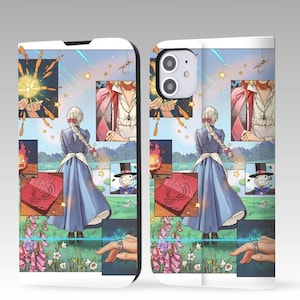 Moving Castle Aesthetic Wallet Flip Phone Case voor iPhone 16 Pro Max, iPhone 16 15 14 13 12, iPhone Pro Max, iPhone Pro, iPhone Plus