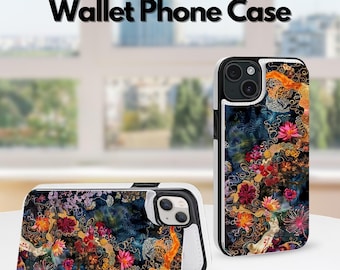 Botanical Floral Aesthetic Wallet Flip iPhone Case for iPhone 17 16 15 Pro Max, iPhone 17 16 16E 15 14 13 12 11, iPhone Pro Max, Pro Plus
