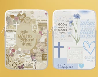 Cute Bible Verse Aesthetic Scrapbook Collage Sleeve for 12 13 14 15 inch MacBook Air MacBook Pro, Laptop, iPad, iPad Pro Tablet Case Cover