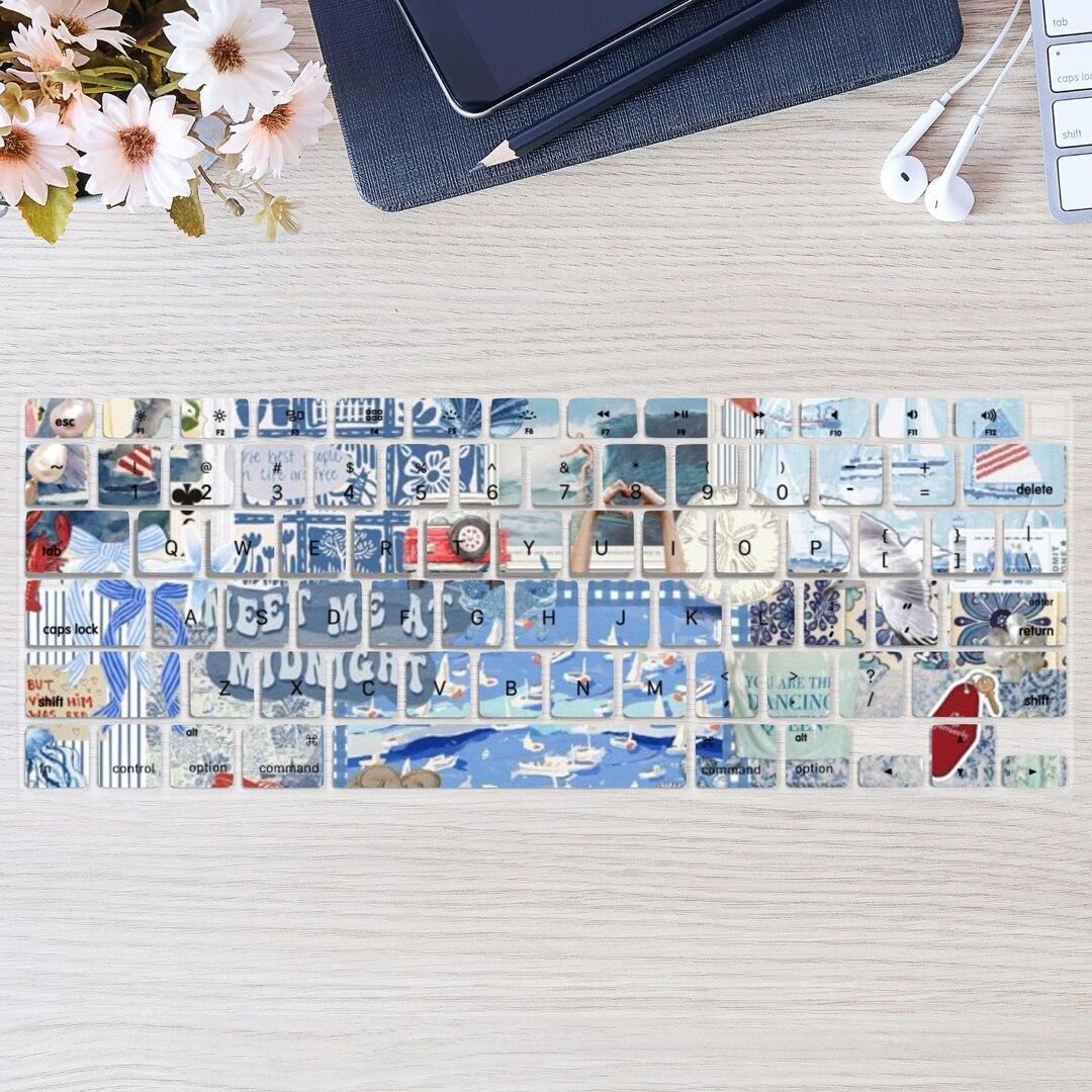Costal Collage Aesthetic Keyboard Cover for MacBook Pro 13 14 16 Inch ...