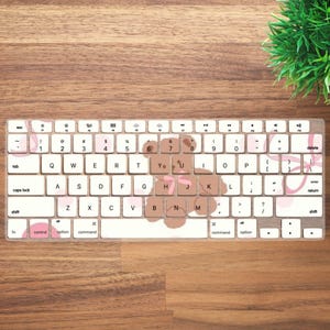 Cute Bears Aesthetic Scrapbook Keyboard Cover for MacBook Pro 13 14 16 inch, MacBook Air 13 15, A2941 A2681 A2337, Laptop Keyboard Skin