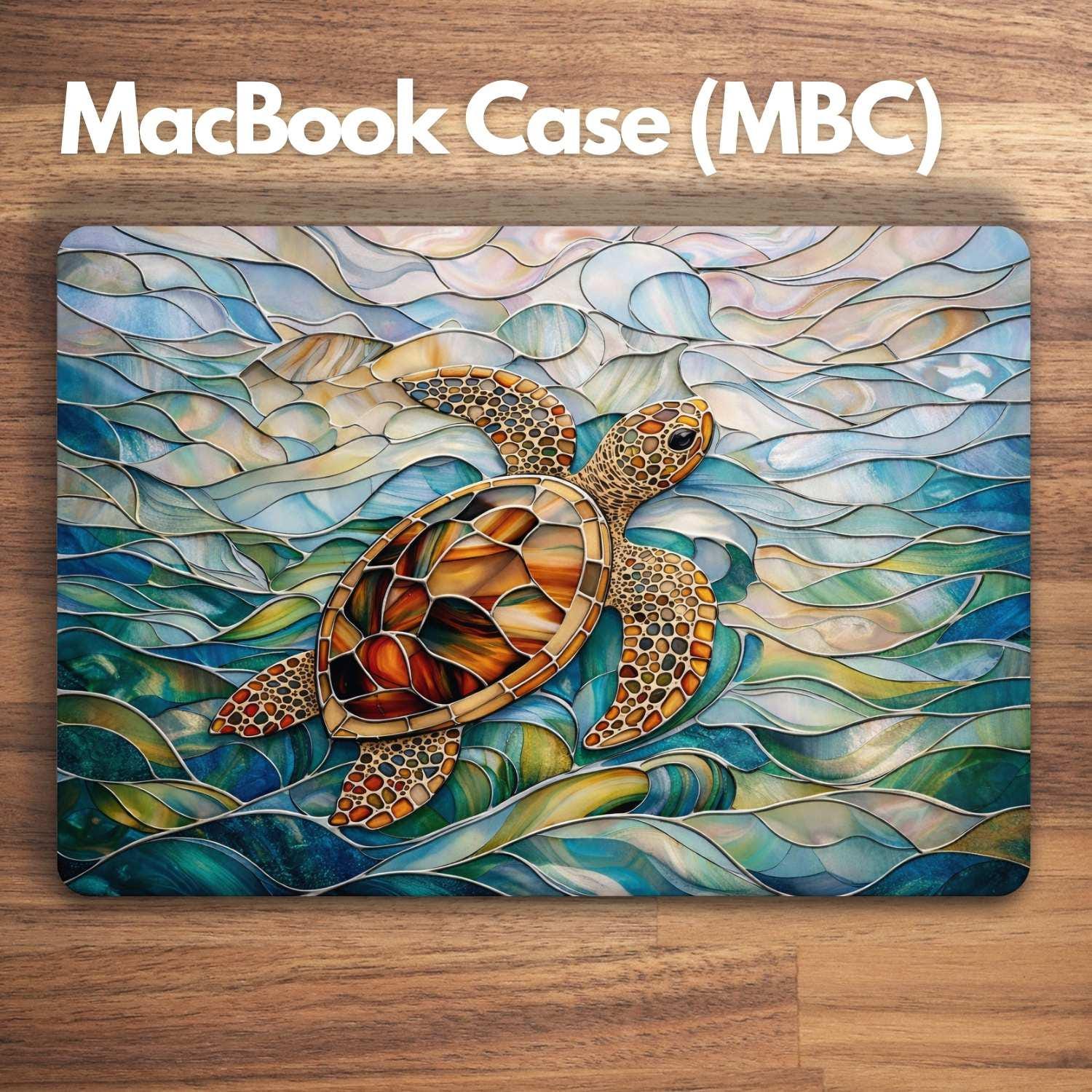 Turtle Computer Dust Cover Stained Glass Style Sea Turtle Print MacBook Case With Keyboard Cover ...