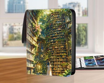 Cozy Botanical Bookstore Trading Card Binder with 400/900 Pockets, Card Storage for TCG/MTG/Sport/Game Card Collection