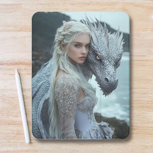Dragon Aesthetic iPad Case w Pen Slot, Slim Trifold Stand iPad Flip Case for iPad Pro 13 12.9 11, iPad Air 13", Air 5 4, iPad Mini