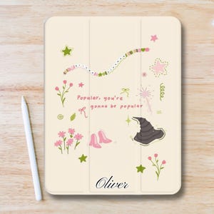 Custodia per iPad personalizzata con motivo fan art del Mago di Oz con slot per penna, custodia con supporto a tre ante per iPad Pro 13, 12,9 e 11, iPad Air 13", Air 5 e 4, iPad Mini