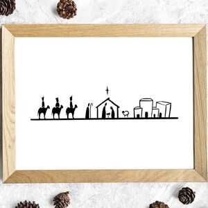 Minimalistic Nativity Scene Christmas Decor | Digital Download