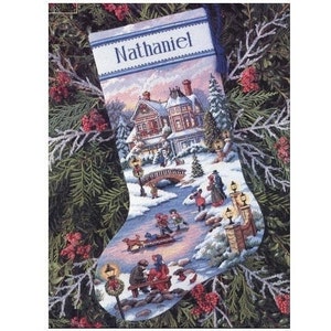 Finished Cross Stitch Christmas Stocking Personalization Christmas Gift Is Made To Order By NatalieARTEmbroidery.