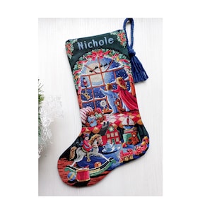 Cross Stitched Christmas Stocking PDF Pattern Downloadable
