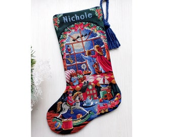 Cross Stitched Christmas Stocking PDF Pattern Downloadable