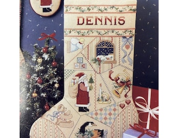 Finished Cross Stitch Christmas Stocking Personalization Christmas Gift Is Made To Order By NatalieARTEmbroidery.