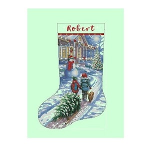 Elf with Robin Stocking From Permin of Copenhagen - Christmas - Cross-Stitch  Kits Kits - Casa Cenina