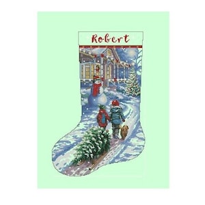 Cross Stitched Christmas Stocking PDF Pattern Downloadable