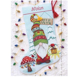 Finished Cross Stitch Christmas Stocking Personalization Christmas Gift Is Made To Order By NatalieARTEmbroidery.