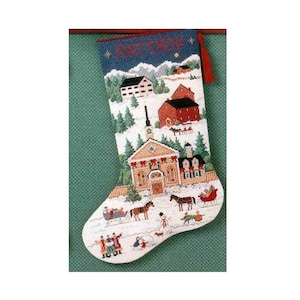 Cross Stitched Christmas Stocking PDF Pattern Downloadable