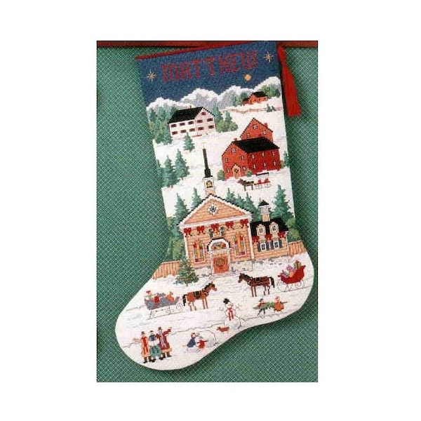 Cross Stitched Christmas Stocking PDF Pattern Downloadable