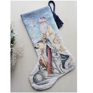 Cross Stitched Christmas Stocking PDF Pattern Downloadable