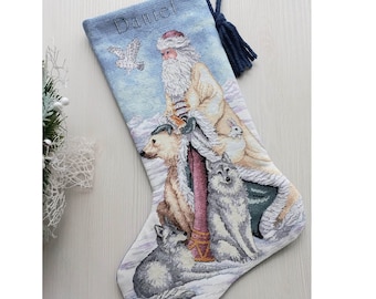 Cross Stitched Christmas Stocking PDF Pattern Downloadable