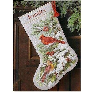 Finished Cross Stitch Christmas Stocking Personalization Christmas Gift Is Made To Order By NatalieARTEmbroidery.