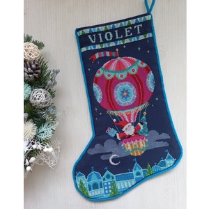 Finished Cross Stitch Christmas Stocking Personalization Christmas Gift Is Made To Order By NatalieARTEmbroidery.