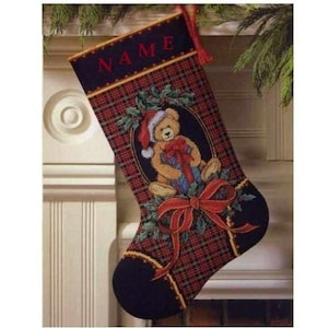 Finished Cross Stitch Christmas Stocking Personalization Christmas Gift Is Made To Order By NatalieARTEmbroidery.