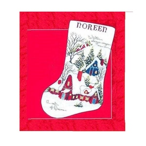 Finished Cross Stitch Christmas Stocking Personalization Christmas Gift by NatalieARTEmbroidery. The stocking is making to order!