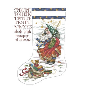 Cross Stitched Christmas Stocking PDF Pattern Downloadable