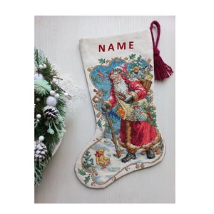 Cross Stitched Christmas Stocking PDF Pattern Downloadable