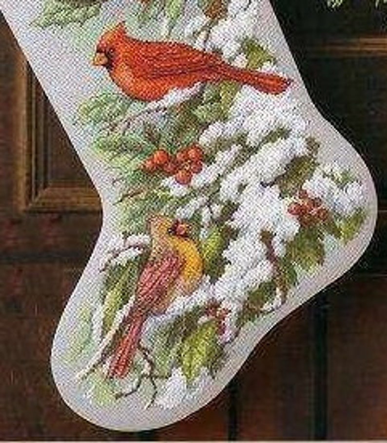 Finished Cross Stitch Christmas Stocking Personalization Etsy