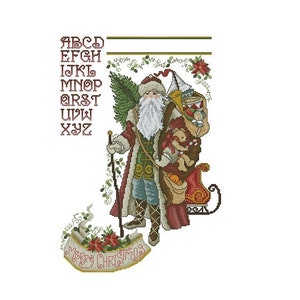 Cross Stitched Christmas Stocking PDF Pattern Downloadable