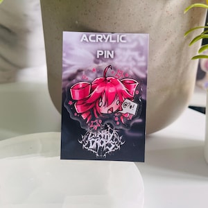 CHIBI TETO Acrylic Pin | Kasane Teto | Vocaloid/Utauloid | Acrylic Pin With Epoxy Finish | 1.5”
