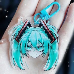 CHIBI MIKU Keychain | Hatsune Miku | Vocaloid | Acrylic Charm | 2.5”