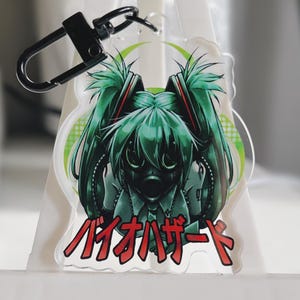 BIOHAZARD MIKU KEYCHAIN | Hatsune Miku | Vocaloid | Acrylic Charm | 2.5”