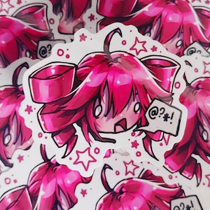 CHIBI TETO STICKER - Utauloid - Kasane Teto - Clear sticker - 2.5&quot;
