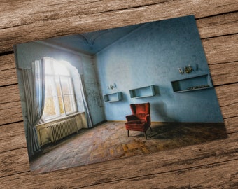 Postcard No.1 - "blue salon" - DIN A5 Lost Places FineArt by Peter Untermaierhofer