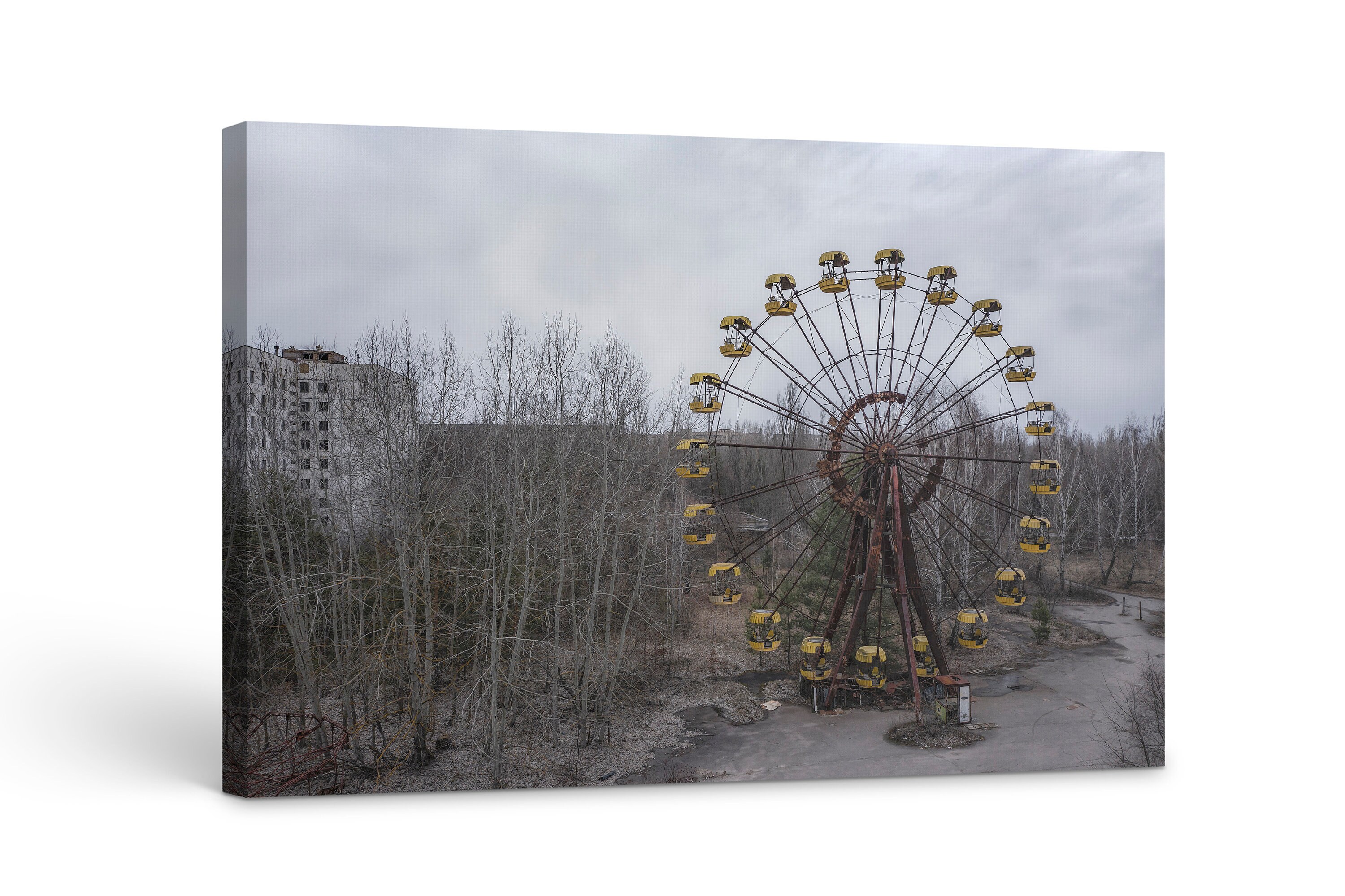 Lost Places canvas 30 x 20 cm "fallout ferris wheel" by Peter Untermaierhofer