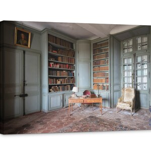 Lost Places canvas 30 x 20 cm &quot;la bibliotheque bleue&quot; by Peter Untermaierhofer