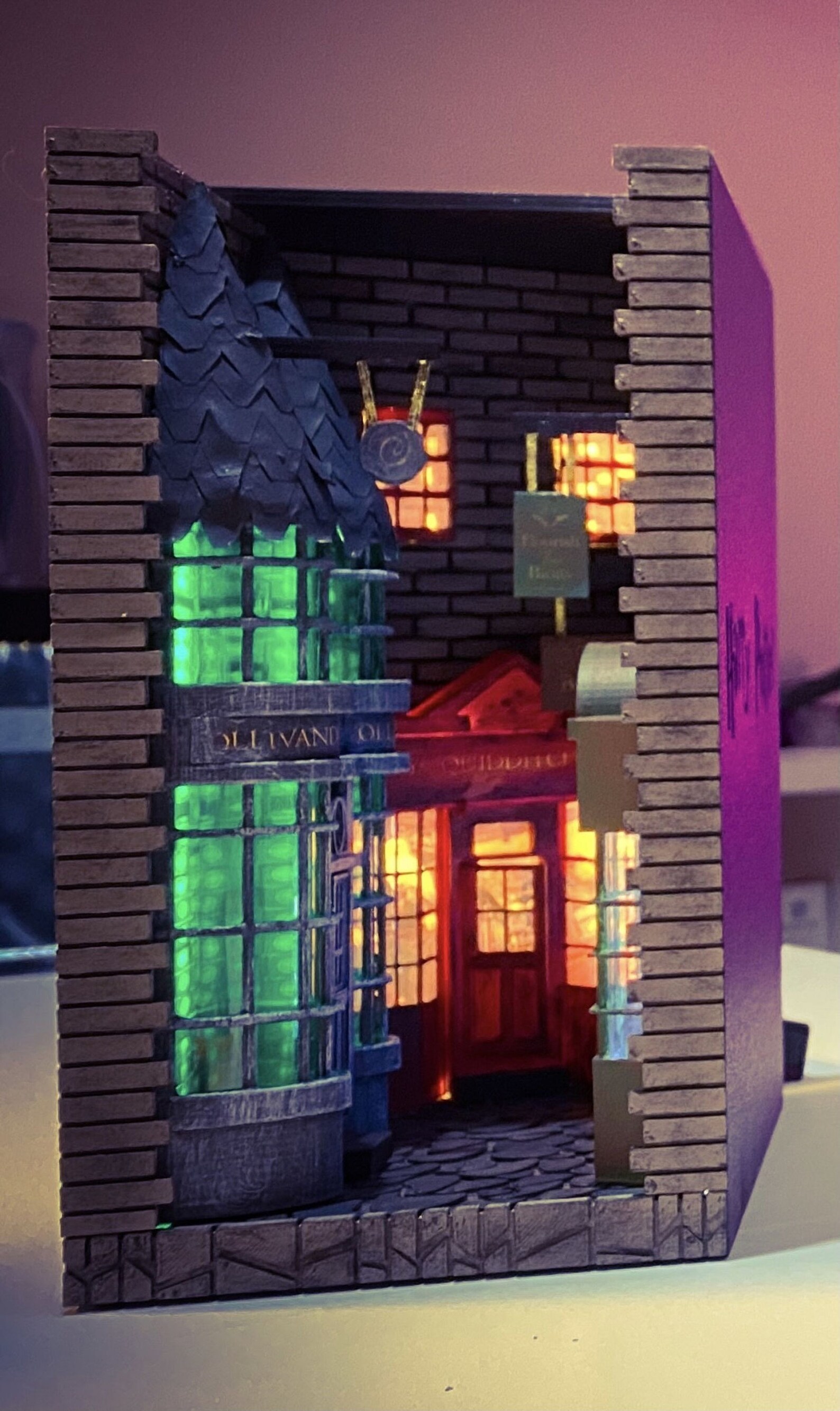 Book Nook Diagon Shelf Insert Magic Alley Bookshelf Diorama Etsy