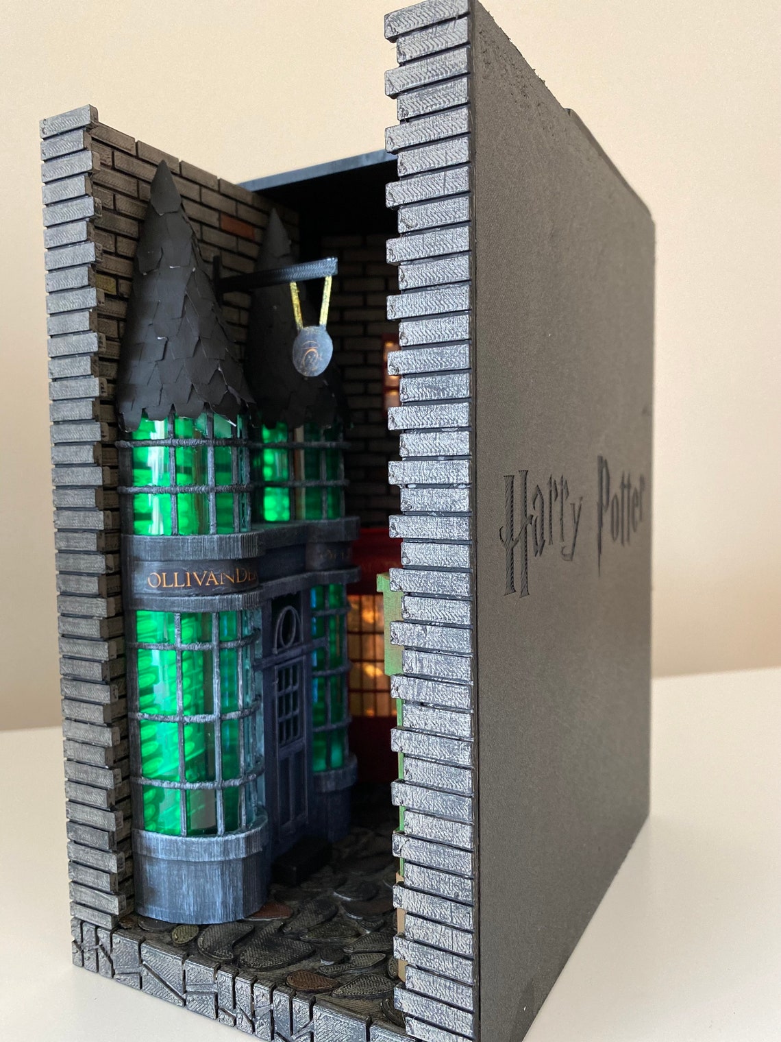 Book Nook Diagon Shelf Insert Magic Alley Bookshelf Diorama Etsy