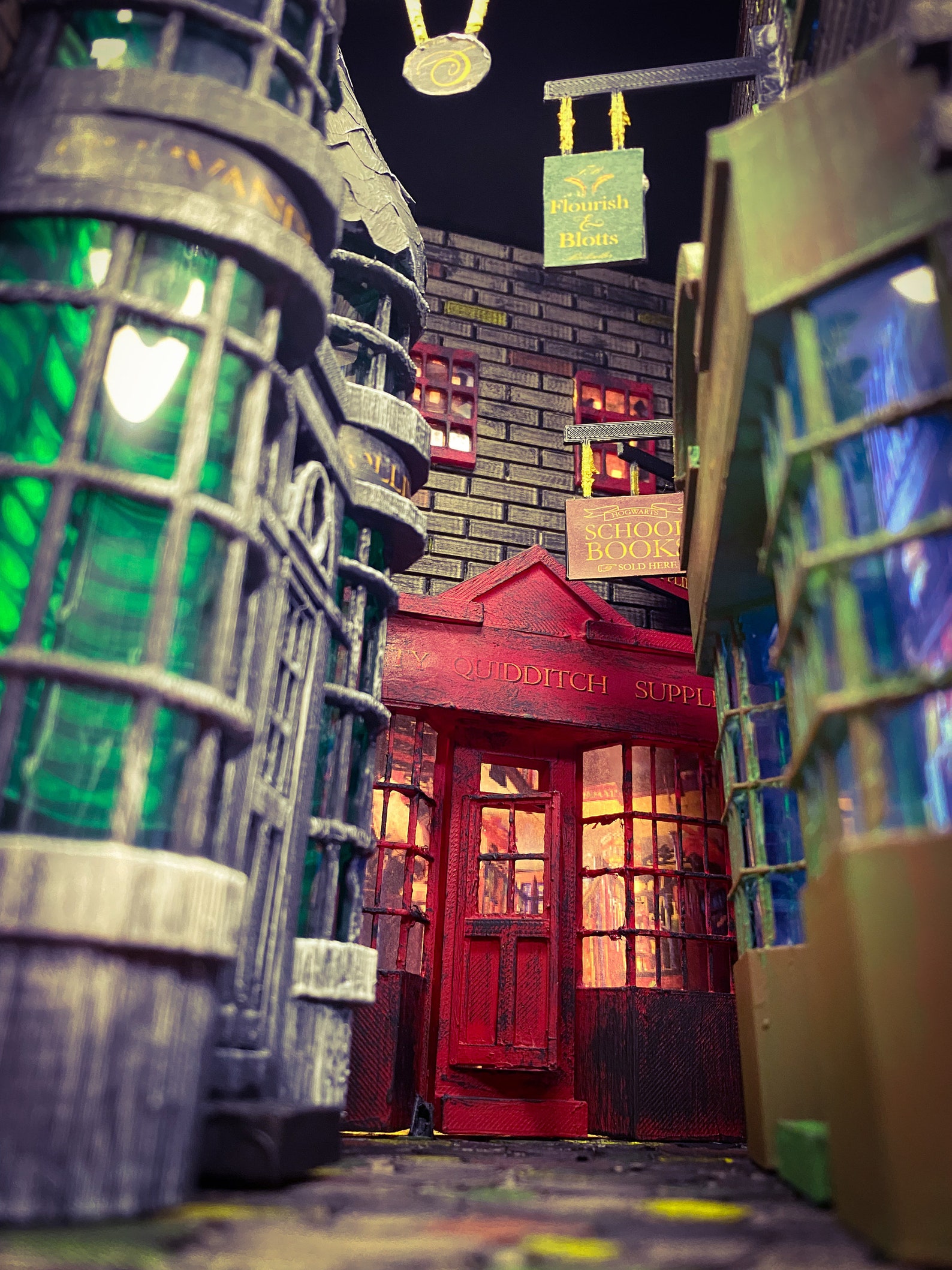 Book Nook Diagon Shelf Insert Magic Alley Bookshelf Diorama Etsy