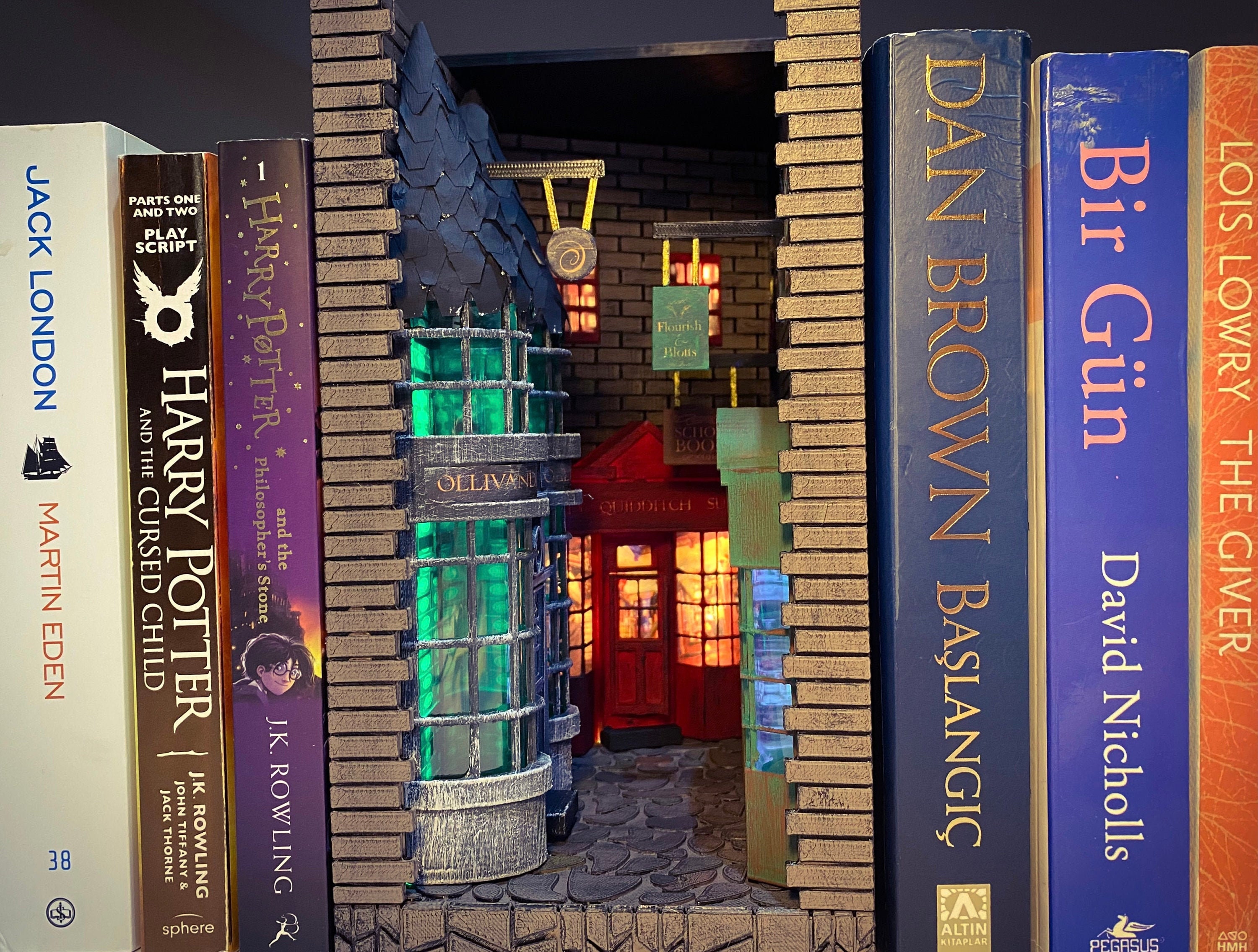 Harry Potter Diagon Alley Book Nook shelf insert bookshelf Etsy