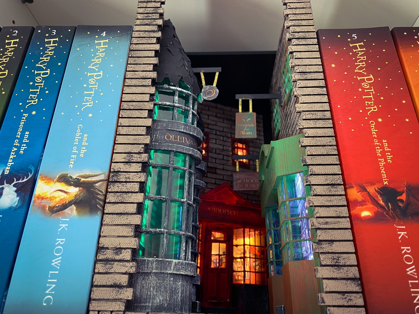 Harry Potter Diagon Alley Book Nook shelf insert bookshelf Etsy