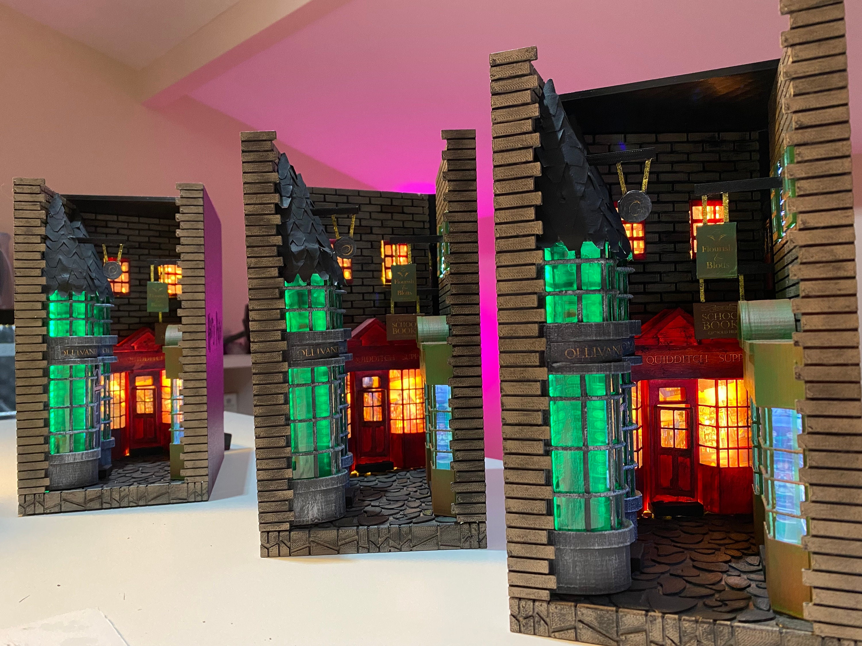 Book Nook Diagon Shelf Insert Magic Alley Bookshelf Diorama Etsy Canada