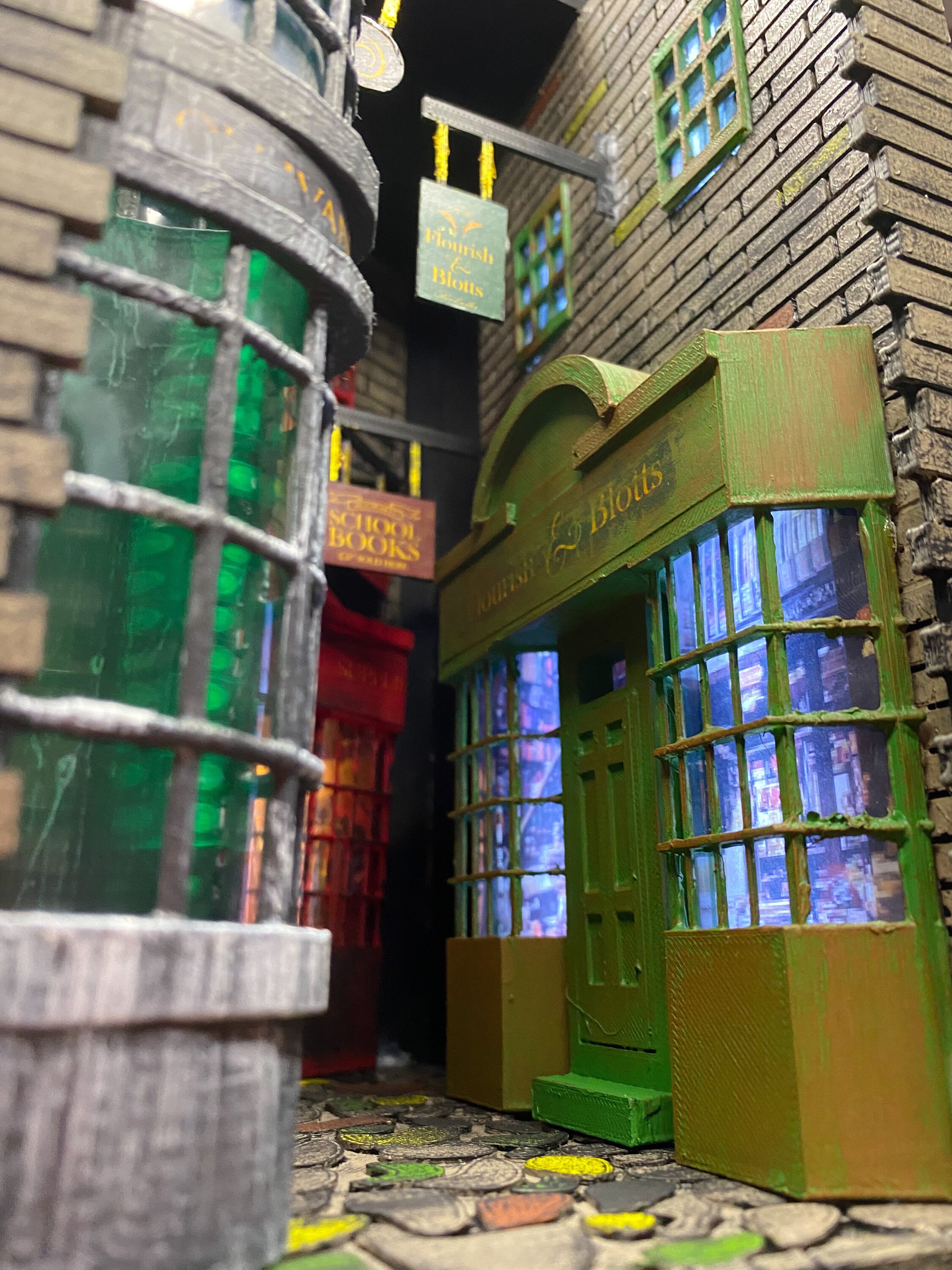 Book Nook Diagon Shelf Insert Magic Alley Bookshelf Diorama Etsy