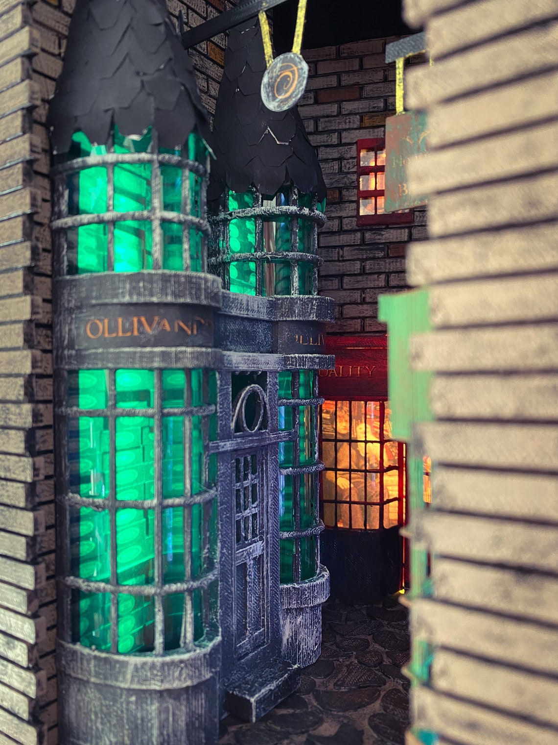 Book Nook Diagon Shelf Insert Magic Alley Bookshelf Diorama Etsy Canada