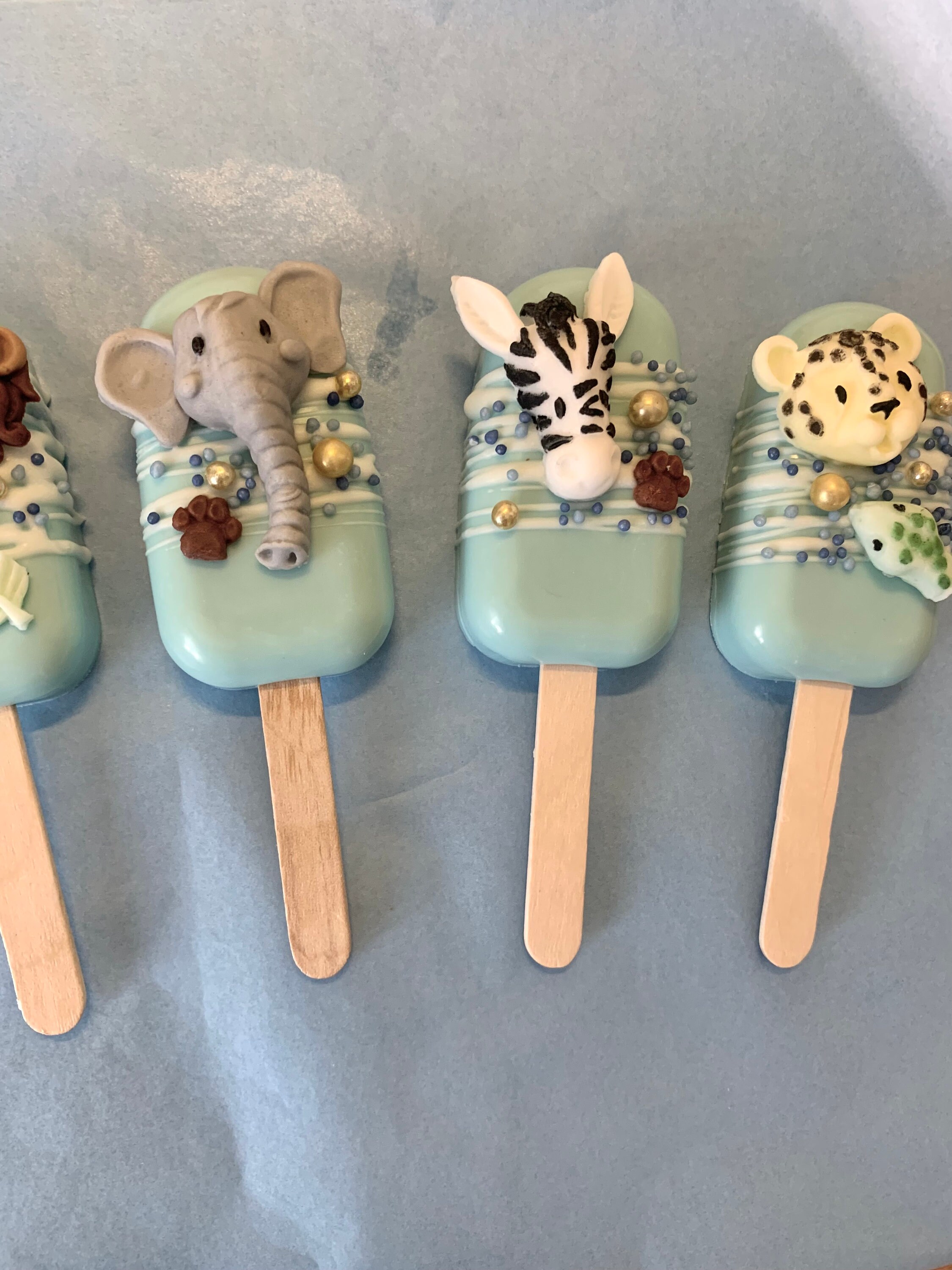 6 Safari Animals Cakesicles for Birthdays Christenings Etsy UK