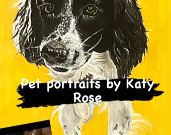 Custom pet portrait oil painting from photo | Commission a painting of your pet | Pet memorial | Gift for animal lovers | Dog, cat, rabbit