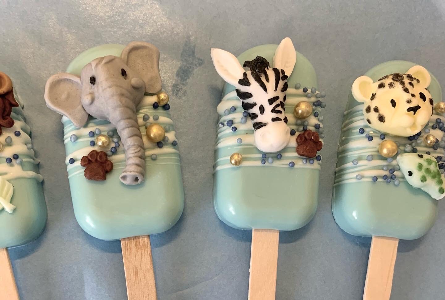 6 Safari Animals Cakesicles for Birthdays Christenings Etsy UK